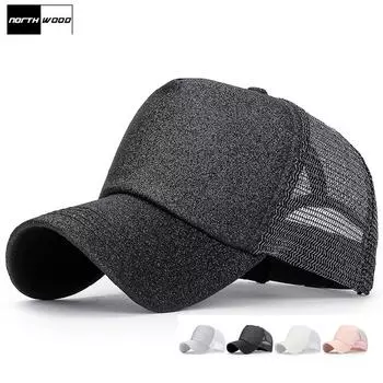 Женская бейсболка NORTHWOOD из ткани со стразами и сетчатой шляпой, летняя кепка, женская кепка для папы, кепка Snapback 55-60 cm белый