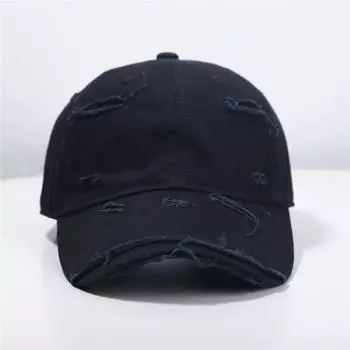 Женская бейсболка Новая весенне-летняя универсальная бейсболка в стиле хип-хоп с мягким верхом для улицы, студенческая, в стиле ретро, с рваным эффектом, от солнца one size (adjustable)