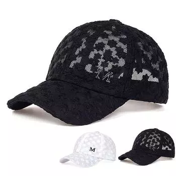 Женская бейсболка с надписью M Label Decoration, кружевная, летняя, черная, белая, солнцезащитная, дорожная, повседневная, кепка, кепка для дальнобойщика чёрный