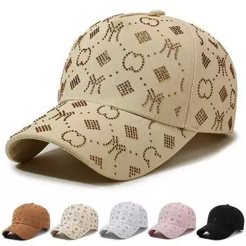 Женская бейсболка весна-осень для активного отдыха с ромбовидными буквами кофейный