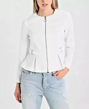 Женская белая кожаная куртка ручной работы из натуральной овчины, плиссированная, расклешенная, стильная S белый