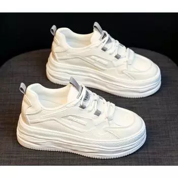 Женская белая обувь, новая летняя обувь с сеткой, универсальная спортивная обувь для папы на толстой подошве, тонкая дышащая повседневная обувь 35 зелёный