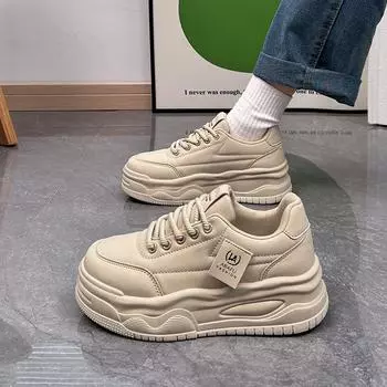 Женская белая обувь, новая весенняя универсальная повседневная обувь для Instagram, модные кроссовки на платформе 35