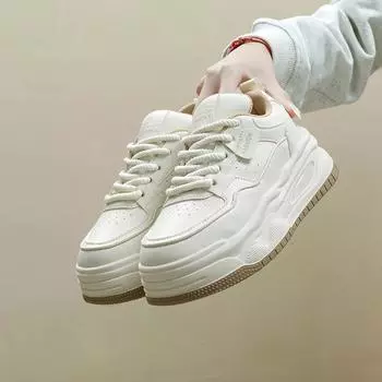 Женская белая обувь, новая весенняя универсальная повседневная модная обувь, модные кроссовки на толстой подошве 35
