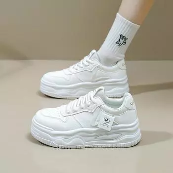 Женская белая обувь, новая весенняя универсальная повседневная обувь для Instagram, модные кроссовки на платформе 35