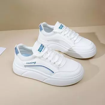 Женская белая обувь, новая весенняя универсальная повседневная модная обувь, модные кроссовки на толстой подошве 35