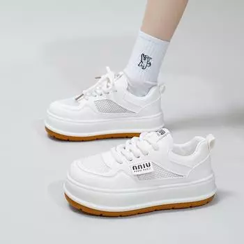 Женская белая обувь, новая весенняя универсальная повседневная модная обувь, модные кроссовки на толстой подошве 35