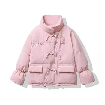 Женская белая парка, куртка, пальто, винтажное теплое свободное пальто с длинным рукавом, корейская стеганая куртка для женщин, зимняя одежда 90-х 2000-х годов S розовый