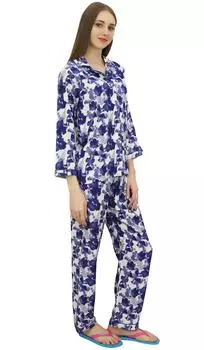 Женская белая рубашка на пуговицах с эластичной резинкой на талии Bimba, пижамные штаны 2 10 белый