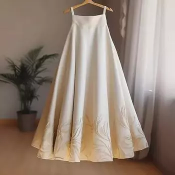 Женская белая юбка с принтом в национальном стиле Niche - художественный дизайн с изображением лошадиной морды в весенне-летнем стиле Extra Large