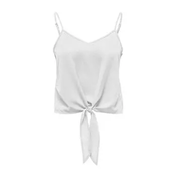 Женская белая укороченная майка ТОЛЬКО с узлом XL белый