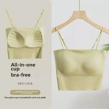 Женская бесшовная майка на одно плечо из шелка Ice Silk - легкий спортивный стиль Large