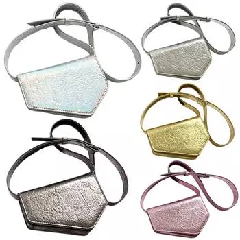 Женская блестящая сумка через плечо из искусственной кожи, простая вечерняя сумочка с регулируемым ремешком, модная сумка-слинг для женщин, сумка для поездок на работу Aurora Silver