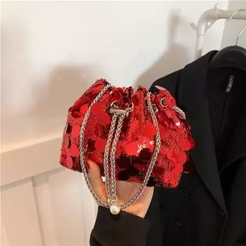 Женская блестящая сумочка-клатч с пайетками, блестящая вечерняя сумочка с металлическими кисточками, сумка через плечо для вечеринки, выпускного, банкета, блестящая сумка-клатч через плечо для женщин чёрный