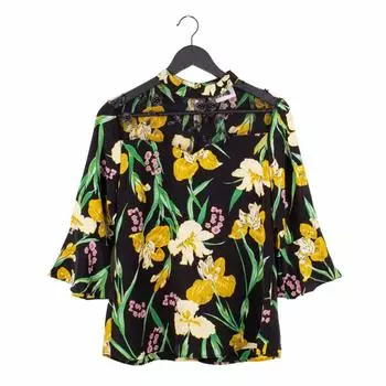 Женская блуза с рукавом 3/4 с жемчужным декором и прозрачным вырезом РОЗОВЫЙ