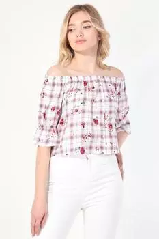 Женская блузка без бретелек с узором