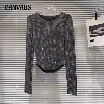 Женская блузка больших размеров из блестящего шелка весенне-осеннего сезона, топ с длинными рукавами XL серый