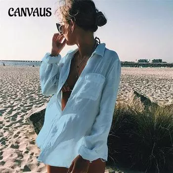 Женская блузка больших размеров, пляжная накидка, сексуальный кардиган, рубашка от солнца, праздничное платье, накидка на бикини One Size белый