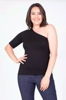 Женская блузка большого размера, футболка с одним рукавом