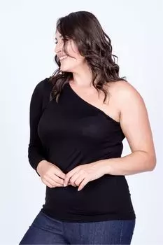 Женская блузка большого размера, футболка с одним рукавом