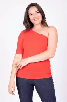 Женская блузка большого размера, футболка с одним рукавом