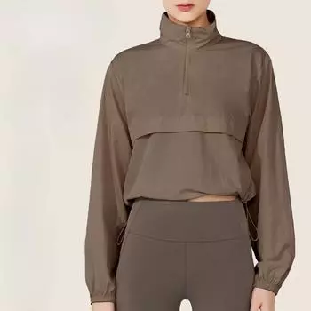 Женская блузка для йоги, повседневная, солнцезащитная, одежда для йоги, топы, свободная, с длинным рукавом, спортивная блузка S чёрный