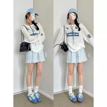 Женская блузка, футболки, трикотажная белая футболка Ice Silk, женская летняя новая свободная футболка с длинными рукавами и принтом в виде букв, солнцезащитный чехол S белый