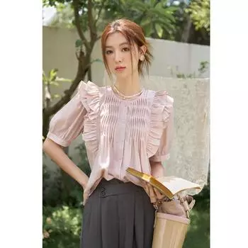 Женская блузка Mishow, летняя модная повседневная Повседневная блузка с оборками и пышными рукавами, мягкая элегантная универсальная женская одежда, топы MXC33X0033 S