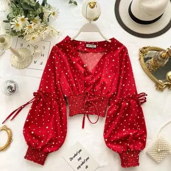 Женские блузки на шнуровке One size fits all белый