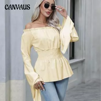 Женская блузка с длинным рукавом больших размеров, топ с длинными рукавами в стиле Ренессанс S белый