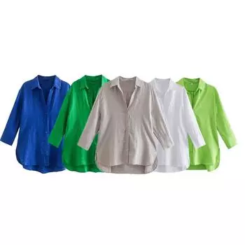 Женская блузка с длинным рукавом, шикарная женская высококачественная повседневная женская рубашка, рубашка большого размера XS зелёный