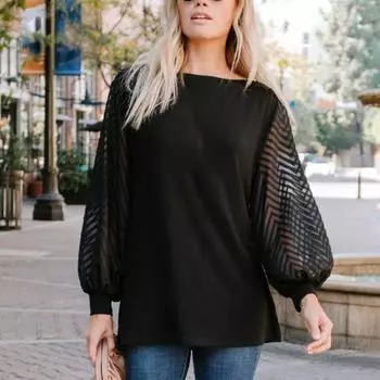 Женская блузка с круглым вырезом, широкий джемпер из полиэстера с оборками, женская рубашка