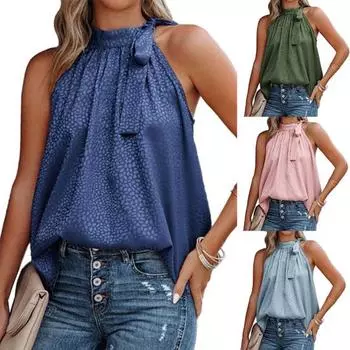 Женская блузка с леопардовым принтом и бантом, свободный топ темперамента L розовый