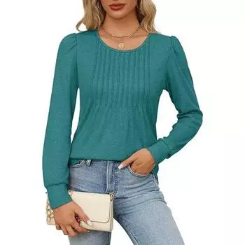 Женская блузка с рукавами-фонариками, завязками на шее, оборками, длинными рукавами S чёрный