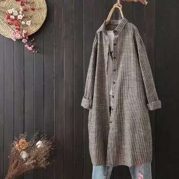 Женская блузка, свободная рубашка из хлопка и льна, женское длинное пальто, рубашка XXXXL чёрный