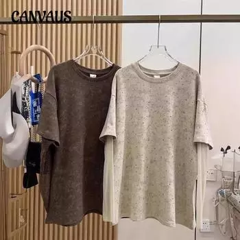 Женская блузка Tide Plus размера, топ с длинными рукавами и кружевными рукавами L чёрный