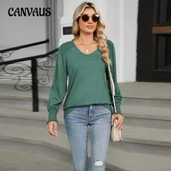 Женская блузка весна-осень, свободный топ с V-образным вырезом и рукавами-фонариками, свободные топы с оборками S белый