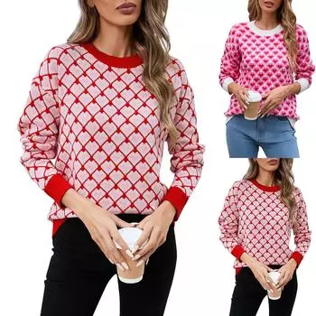 Женская большая елка толстовка с капюшоном круглый вырез красный свитер S