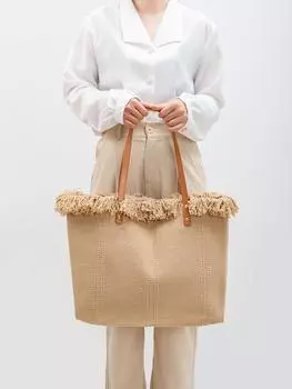 «Женская большая холщовая сумка-тоут класса люкс, новинка 2024 года, вместительная сумка для поездок на работу» 50*10*35CM светло-синий