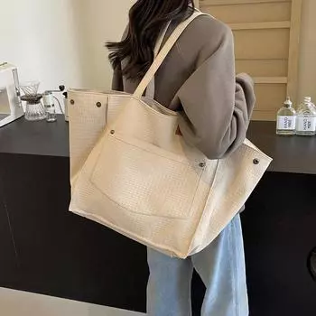 Женская большая сумка Большая вместительная сумка через плечо Женская легкая сумка в стиле ретро хаки