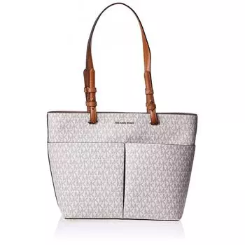 Женская большая сумка через плечо Michael Kors Bedford с надписью «ванильный mk»