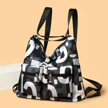 Женская большая сумка через плечо, модная дорожная сумка через плечо, большая вместительная сумка, водонепроницаемая нейлоновая тканевая сумка чёрный