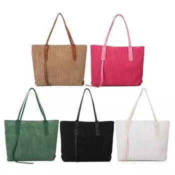 - Женская большая сумка через плечо, универсальная сумка-саквояж в стиле ретро, повседневная модная сумка для покупок B зелёный