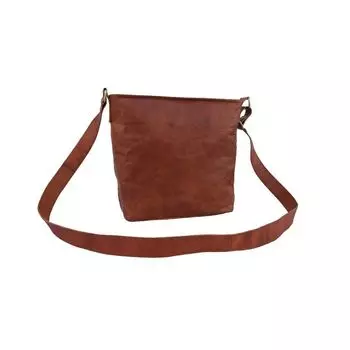 Женская большая сумка из козьей кожи, кошелек, сумки через плечо, сумки-мессенджеры ручной работы 10 x 12 x 6 in коричневый
