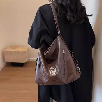 Женская большая сумка Кожаная сумка через плечо Сумка на плечо белый