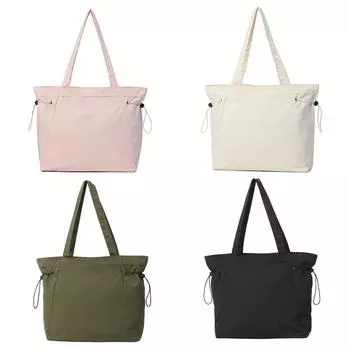 Женская большая сумка на плечо с завязками на ручке сверху, сумка-тоут с боковой застежкой, сумка-портфель Oxford, модная сумка-портфель для путешествий и колледжа чёрный