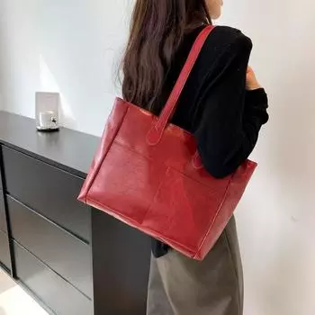 Женская большая сумка, новинка 2024 года, весенняя женская сумка, большая вместительная роскошная роскошная кожаная сумка на одно плечо, большая сумка
