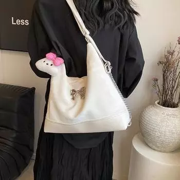 Женская большая сумка, новинка 2024 года, большая вместительная дорожная сумка, универсальная повседневная женская сумка на одно плечо из мягкой кожи, модная сумка для покупок