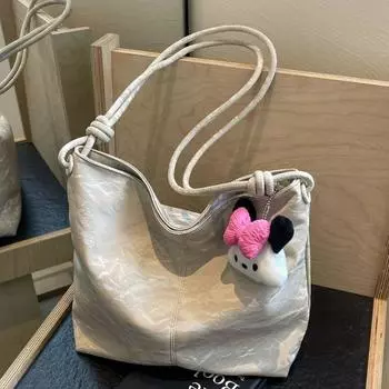 Женская большая сумка-тоут в однотонном цвете 2024, новая модная сумка через плечо на одно плечо, популярная среди женских сумок под мышками в этом году