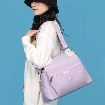 Женская большая сумка Водонепроницаемая нейлоновая сумка через плечо чёрный